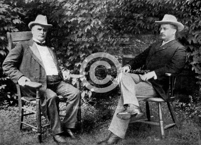 US President William McKinley and Vice-President Theodore Roosevelt, 1899 (1951). Artist: Unknown