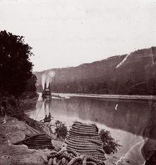 U.S. Transport in Rapids, Tennessee River/The Suck - Tennessee River below Chattanooga..., ca. 1864. Creator: George N. Barnard