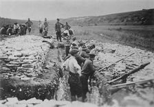 U.S. troops in trench in France, 1917. Creator: Bain News Service