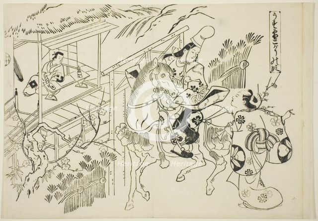 Usuyuki: The Kogo Scene (Usuyuki Kogo no dan), from the series "Famous Scenes from..., c. 1705/06. Creator: Okumura Masanobu.