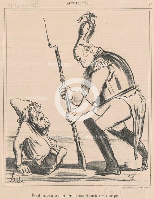 Usant jusqu'a son dernier homme et son dernier mousquet, 19th century.  Creator: Honore Daumier.