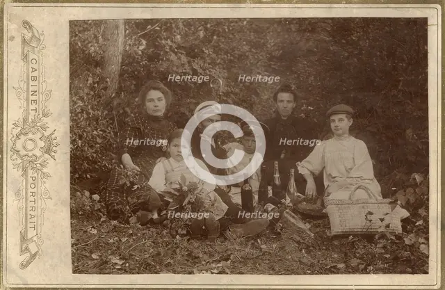 Usevich Family at a Picnic on the Irkut River Shore, 1910-1919. Creator: Unknown.