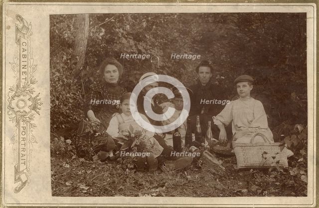 Usevich Family at a Picnic on the Irkut River Shore, 1910-1919. Creator: Unknown.