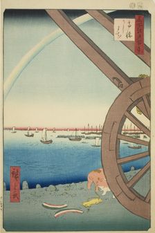 Ushimachi at Takanawa (Takanawa Ushimachi), from the series "One Hundred Famous..., 1857. Creator: Ando Hiroshige