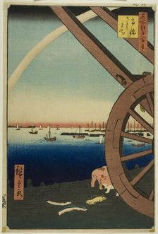 Ushimachi at Takanawa (Takanawa Ushimachi), from the series "One Hundred Famous..., 1857. Creator: Ando Hiroshige