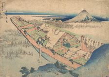 Ushibori in Hitachi Province (Joshu Ushibori), from the series Thirty-six Views of ..., ca. 1830-32. Creator: Hokusai