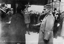 Uskub - King Servia - Welcomed by mayor, between c1910 and c1915. Creator: Bain News Service