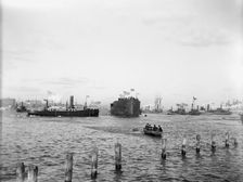 U.S.S. Maine, in the stream after the launching, 1889. Creator: Unknown