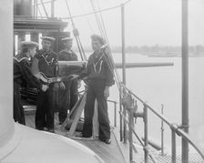U.S.S. Massachusetts, 6 pounder and crew, between 1896 and 1901. Creator: Unknown