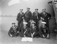 U.S.S. Massachusetts, group of seamen, between 1896 and 1901. Creator: William H. Jackson
