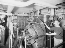 U.S.S. Massachusetts, dynamo room, between 1896 and 1901. Creator: Unknown