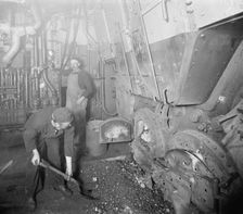 U.S.S. Massachusetts, fire room, between 1896 and 1901. Creator: Unknown