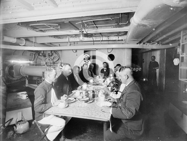 U.S.S. Massachusetts, petty officers' mess, between 1896 and 1901. Creator: Unknown.
