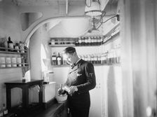 U.S.S. Newark, the apothecary, between 1891 and 1901. Creator: Unknown