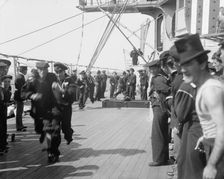U.S.S. New York, 3 legged race, anniversary of Santiago, 1899 July 3. Creator: Unknown