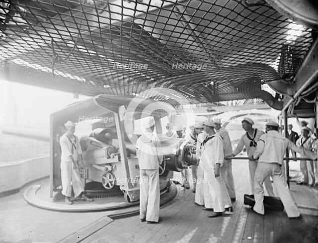 U.S.S. New York, 8 inch gun and crew, between 1893 and 1901. Creator: William H. Jackson.