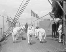 U.S.S. New York, morning exercise, between 1893 and 1901. Creator: William H. Jackson