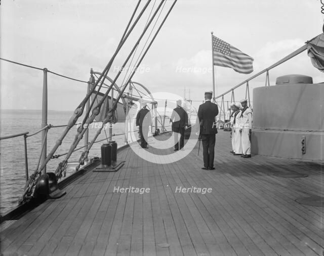 U.S.S. New York, morning report, between 1893 and 1901. Creator: William H. Jackson.