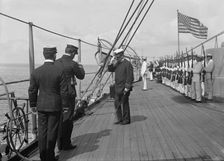U.S.S. New York, Admiral Farquhar leaving the ship, 1899, 1899. Creator: Unknown