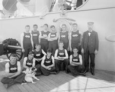 U.S.S. New York, apprentice boat crew, anniversary of Santiago, 1899 July 3. Creator: Unknown
