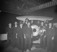 U.S.S. New York, breech of 8 inch gun and crew, (1899?). Creator: Unknown
