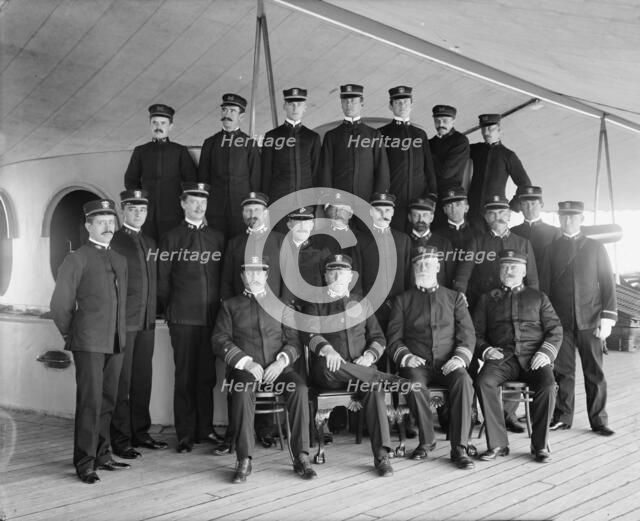 U.S.S. New York, Capt. Chadwick and officers, between 1893 and 1901. Creator: William H. Jackson.