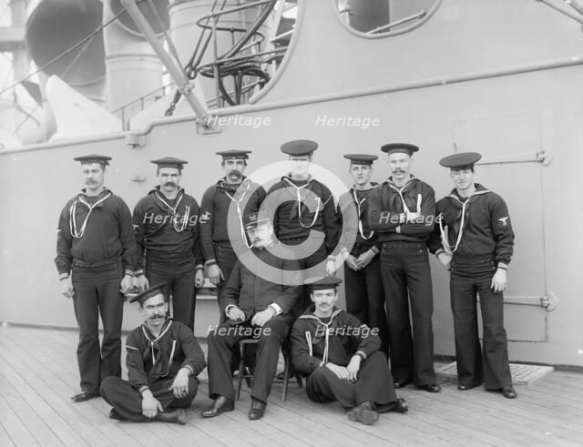 U.S.S. New York, carpenter's gang, between 1893 and 1901. Creator: William H. Jackson.