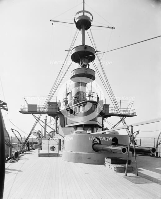 U.S.S. New York, forward turret and bridge, between 1893 and 1901. Creator: William H. Jackson.