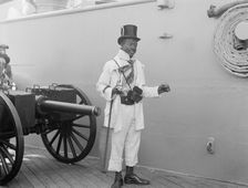 U.S.S. New York, Lord Cassidy, the colored mascot, anniversary of Santiago, 1899 July 3. Creator: Unknown