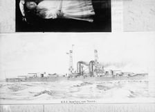 U.S.S. New York - Picture of Proposed Sister Ships New York And Texas 1912. Creator: Harris & Ewing
