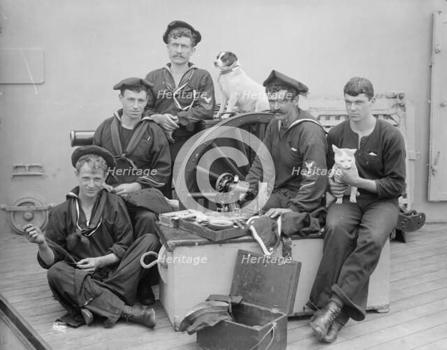 U.S.S. New York, ship's tailor, between 1893 and 1901. Creator: William H. Jackson.