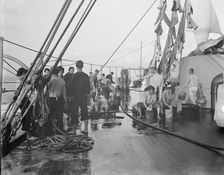 U.S.S. New York, washing clothes, between 1893 and 1901. Creator: William H. Jackson