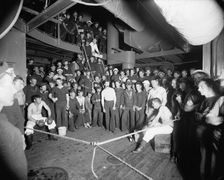 U.S.S. Oregon, waiting for the gong, between 1896 and 1901. Creator: Edward H Hart