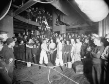 U.S.S. Oregon, shake hands, between 1896 and 1901. Creator: Unknown