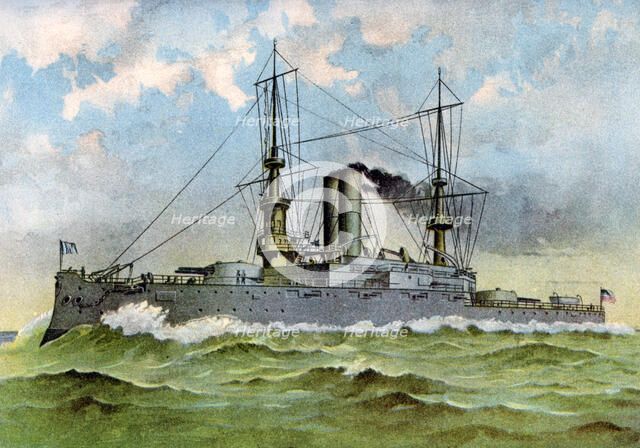 USS 'Alabama', American battleship, 1898. Artist: Unknown