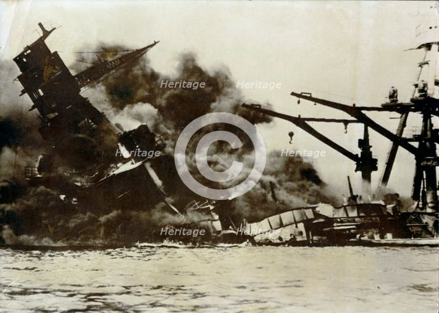 USS Arizona, attack on Pearl Harbor, December 7th, 1941. Creator: Unknown.