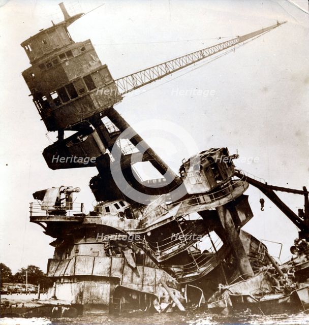 USS Arizona, attack on Pearl Harbor, December 7th, 1941. Creator: Unknown.