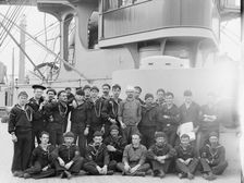 U.S.S. Indiana, group of seamen, between 1895 and 1901. Creator: William H. Jackson
