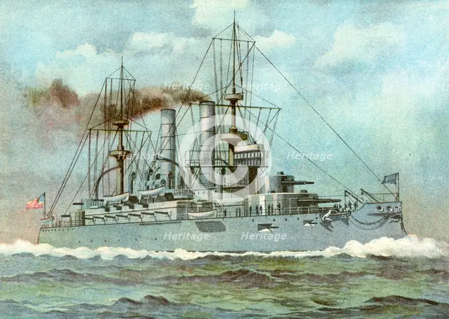 USS 'Kearsarge', American battleship, 1898. Artist: Unknown