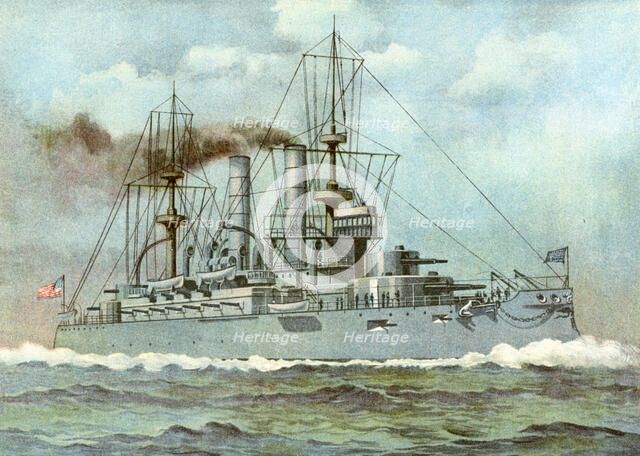 USS 'Kearsarge', American battleship, 1898. Artist: Unknown