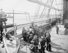U.S.S. Kearsarge, Sunday morning services, between 1890 and 1894. Creator: William H. Jackson