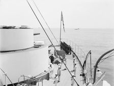 U.S.S. Kentucky, inspection on quarter deck, 1900 or 1901. Creator: Edward H Hart