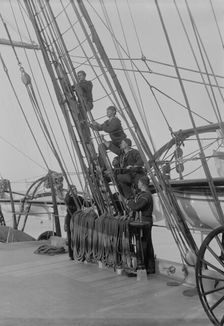 U.S.S. Richmond, "stand by to lay aloft", between 1890 and 1901. Creator: Unknown