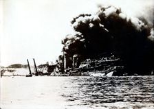 USS Shaw, attack on Pearl Harbor, December 7th, 1941. Creator: Unknown