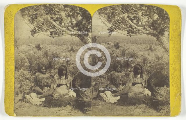 Utah Ute Indian and Lady "Courting" in N.E. Utah, from the U.S. Topographical and Geo..., 1871/74. Creator: John Karl Hillers.