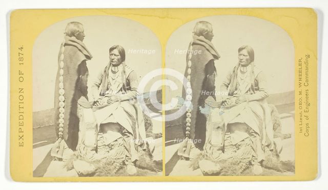 Ute Braves, of the Kah-poh-teh band, Northern New Mexico, in "full dress", 1874. Creator: Tim O'Sullivan.
