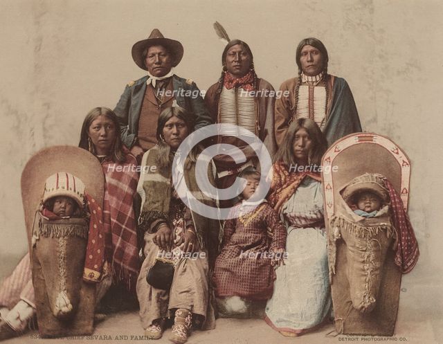 Ute Chief Severo and Family, c. 1885, published 1899. Creators: Detroit Photographic Company, Charles A. Nast.