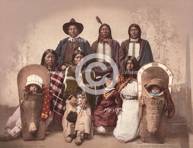 Ute Chief Severo and Family, c. 1885, published 1900. Creators: Detroit Photographic Company, Charles A. Nast.