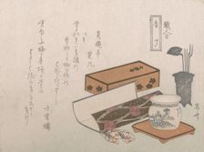Utensils for the Incense Ceremony, Incense Master (Kogiki), from the series An Arra..., ca. 1810s. Creator: Shinsai