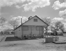 Utility units at Marysville resettlement camp, California, 1936. Creator: Dorothea Lange